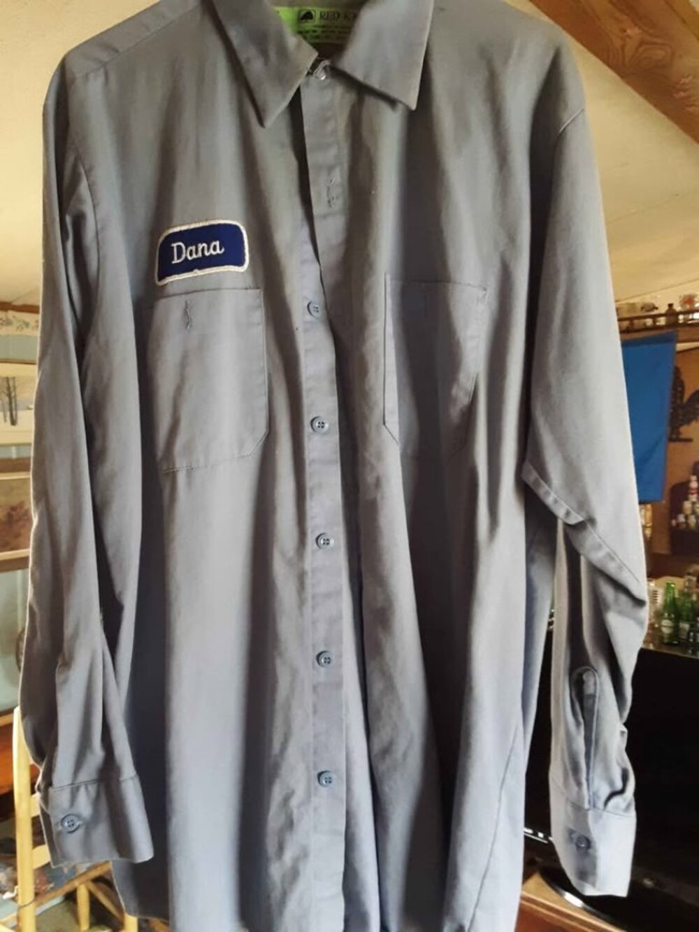 Blue Cotton Red Kap Brand Workshirt Dana Name (L) (Never Worn) Garage Smock Arts